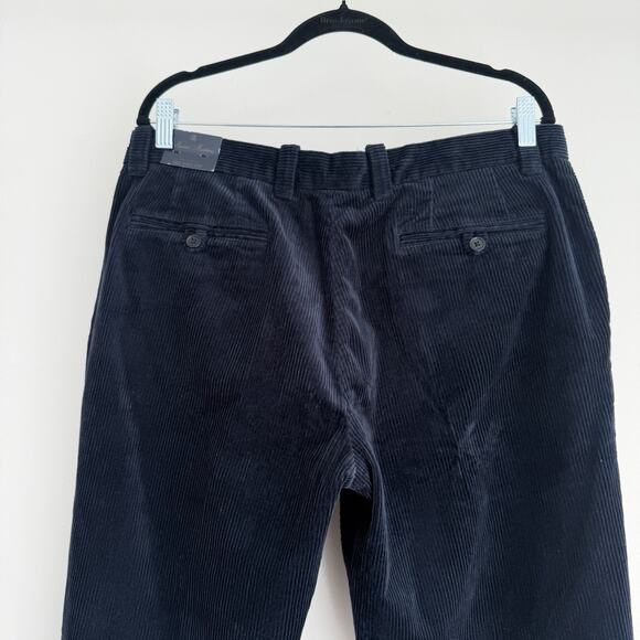 Brooks Brothers Corduroy Pants Mens 34x30 Navy Blue Milano Fit Wide Wale Cotton - Picture 4 of 11